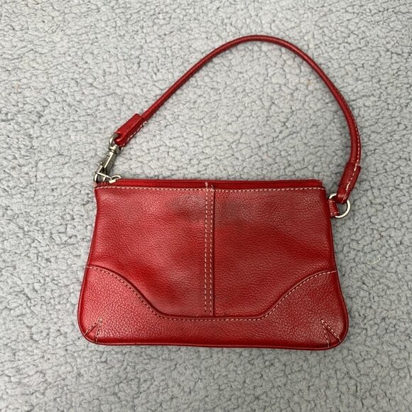 Ili New York Convertible Hobo Wristlet- Red Leather, 6.5" x 4" - Picture 3 of 9